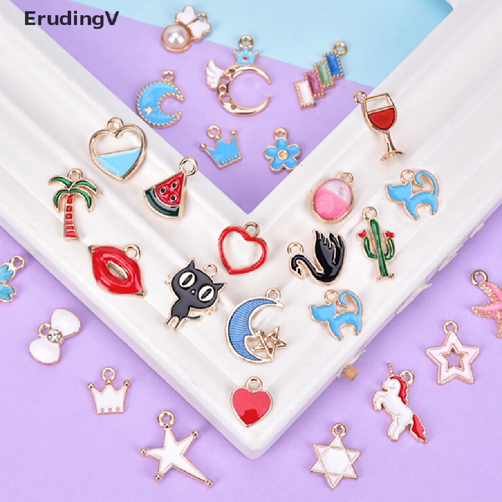 Bộ 30 Mặt Dây Chuyền Hình Động Vật / Trái Cây / Ngôi Sao / Trái Cây Tráng Men Dùng Làm Trang Sức Thủ Công DIY