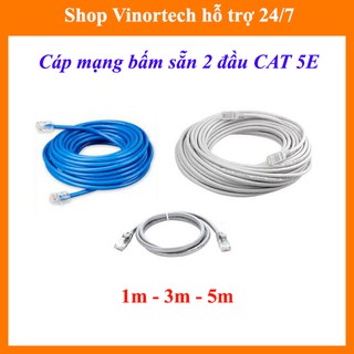 Dây mạng bấm sẵn 2 đầu cat 5e loại 1m / 3m / 5m chất lượng tốt
