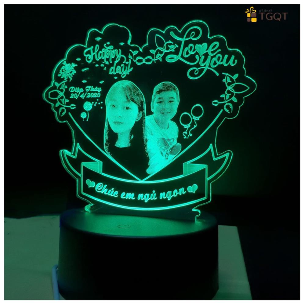 Quà Cưới Tặng Cô Dâu Chú Rể Ý Nghĩa - Đèn Ngủ 3D Để Bàn Khắc Hình Và Chữ Theo Yêu Cầu