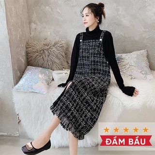Đầm bầu gi-lê chất dạ - len tăm thanh lịch - trẻ trung 2020
