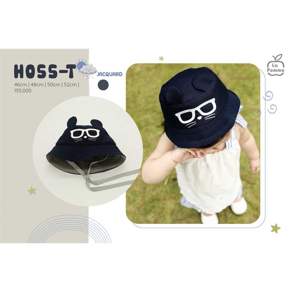 Mũ nón vành La Pomme Cotton thoáng mát thấm hút mồ hôi tốt mềm mịn bền giữ from đẹp chuẩn cho bé trai bé gái H055-T