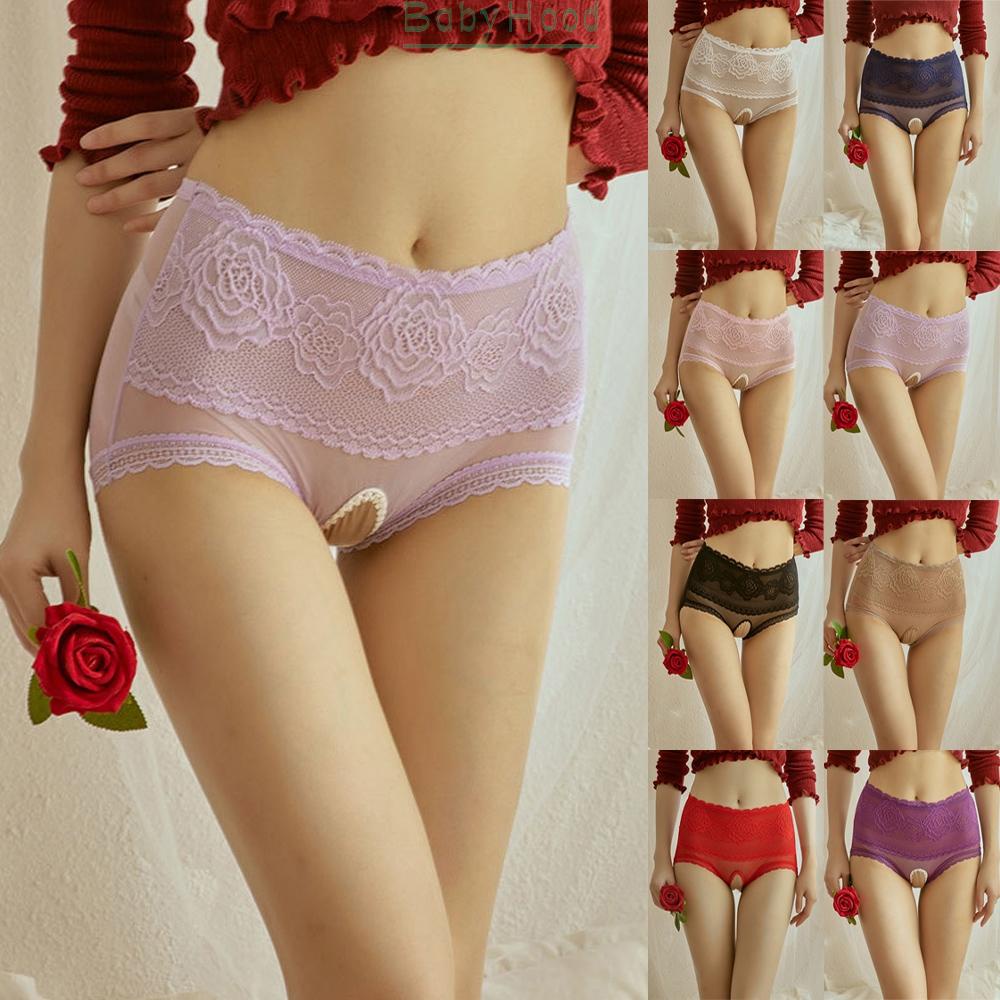 Ms. Women 1*Briefs Cotton+Viscose Fabric High Waist M~XL Size Open Crotch#BBHOOD