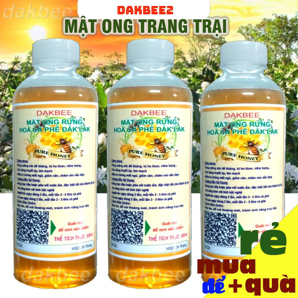 500ml Mật ong rừng hoa cà phê nguyên chất Daklak - bồi bổ cơ thể, sức đề kháng [ DAKBEE2 ] [GIÁ SẬP SÀN]