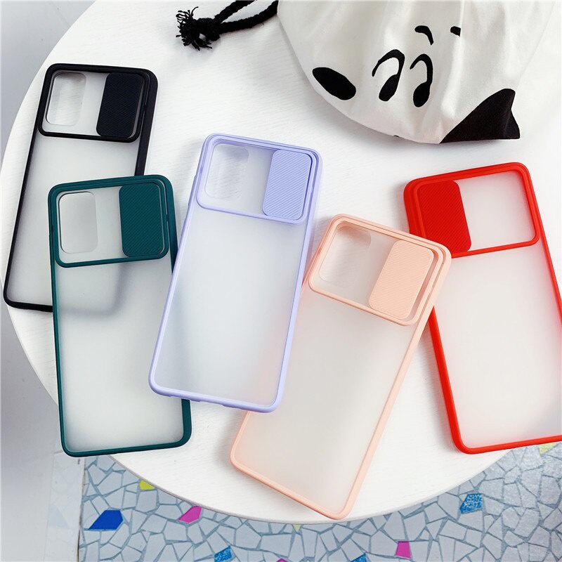 Ốp Điện Thoại Mặt Nhám Có Nắp Trượt Bảo Vệ Camera Thời Trang Cho Samsung S20Plus
