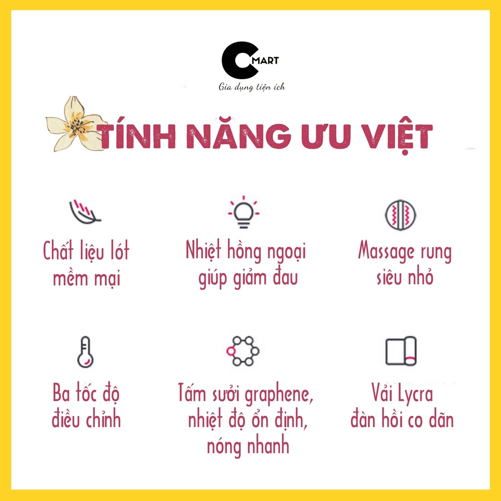 Đai Massage Giảm Đau Sưởi Ấm Bụng Phụ Nữ Kỳ Kinh Nguyệt Beici BA503  [CMART_GIA DỤNG TIỆN ÍCH]
