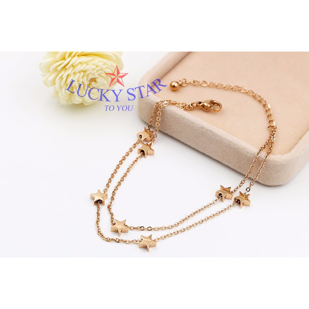 Lắc chân 2 tầng chuỗi ngôi sao Ti-Tan không đen