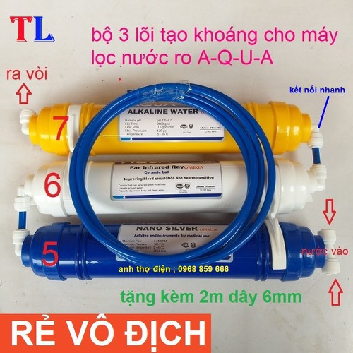 Combo 3 lõi lọc tạo khoáng máy lọc nước RO - lõi lọc nước 5-6-7