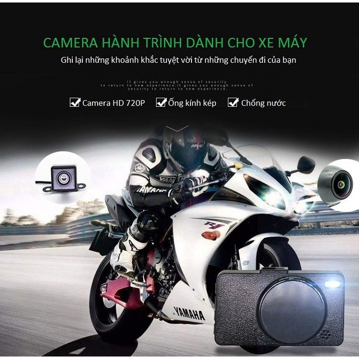 Camera Hành Trình Dành Cho Xe Máy Kèm 2 Camera Sau Chống Nước Cao Cấp MT208