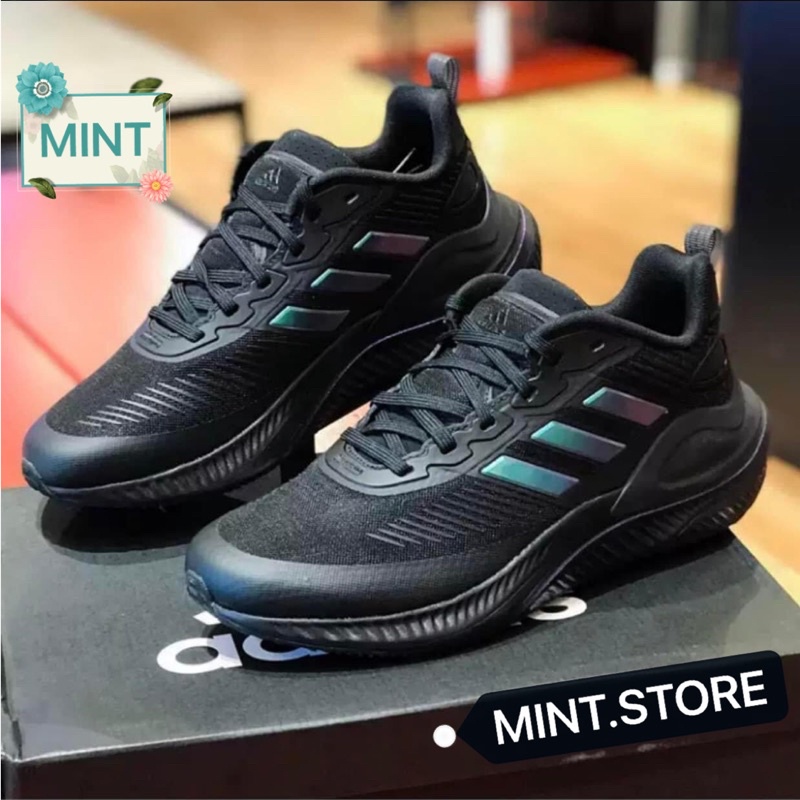 Giày thể thao sneaker alphamagma đen sọc xanh