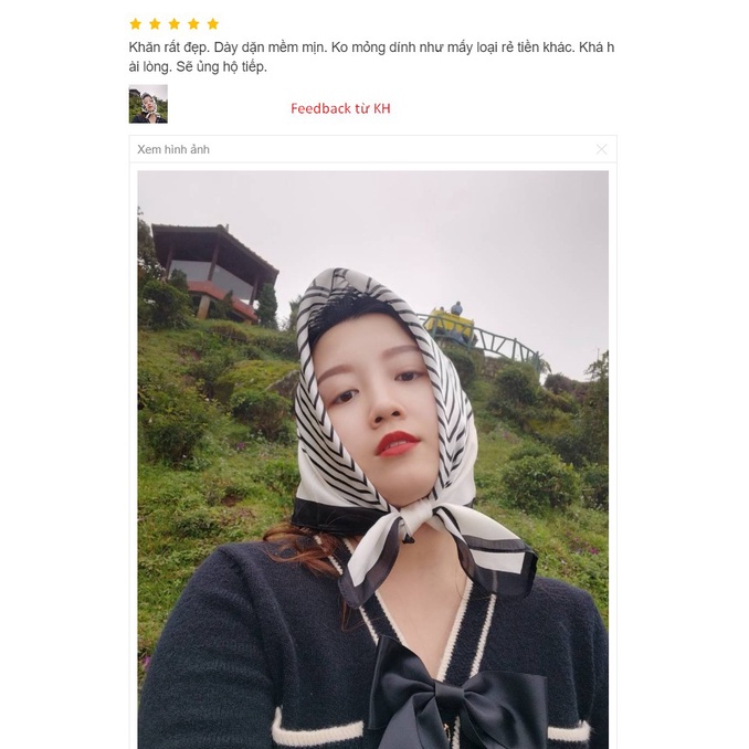 Khăn lụa vuông công sở 70 70x70 khăn quàng cổ băng đô thời trang nữ văn phòng khăn turban bandana cao cấp sang trọng đầy