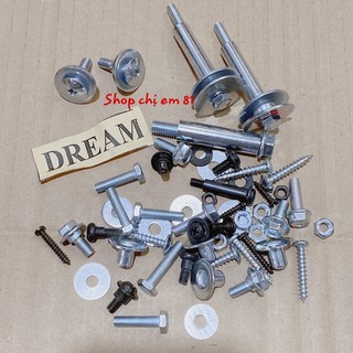 Bộ ốc áo xe dr Dream có sẵn ốc bắt bửng hàng loại 1