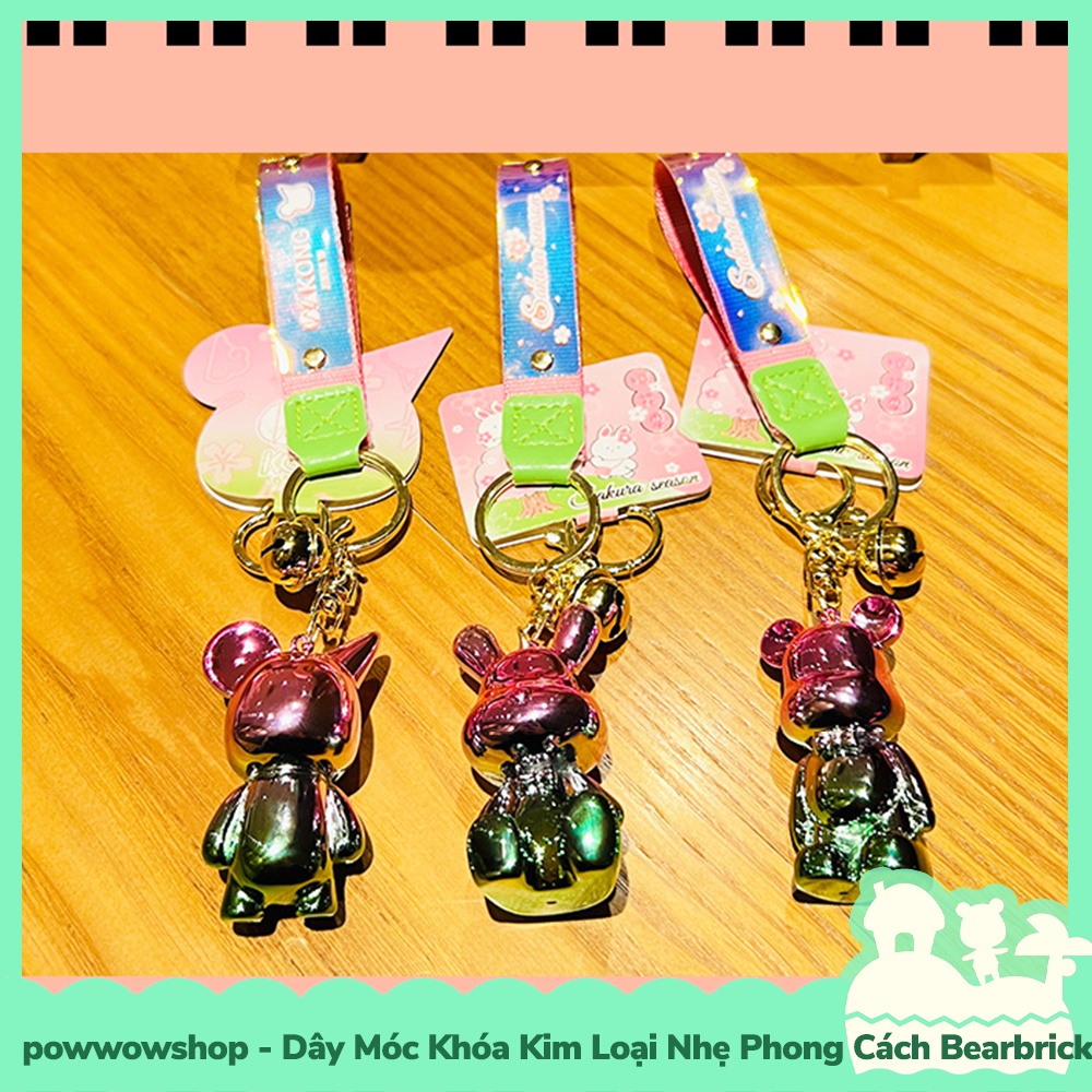 [Sẵn VN - Hỏa Tốc] Dây Móc Khóa Kim Loại Nhẹ Phong Cách Bearbrick Mix Match Colorful Days