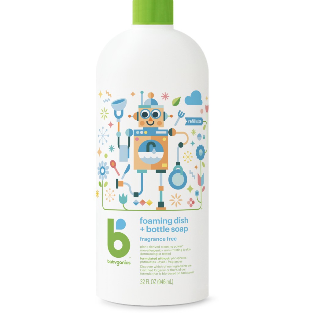 Nước rửa bình Babyganics 946ml