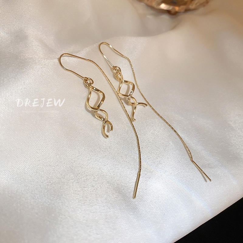 DREJEW Bông Tai Dáng Dài Đính Đá Zircon Phong Cách Nhật Hàn Thời Trang Cho Nữ 1