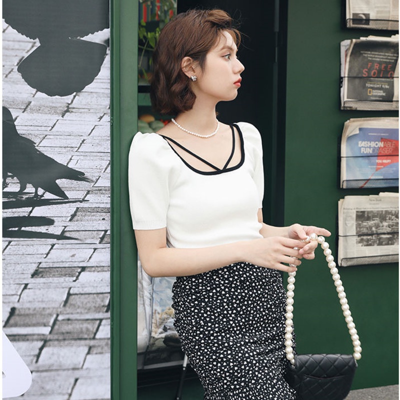 Áo Thun Dệt Kim Tay Ngắn Thời Trang Mùa Hè Thiết Kế Mới