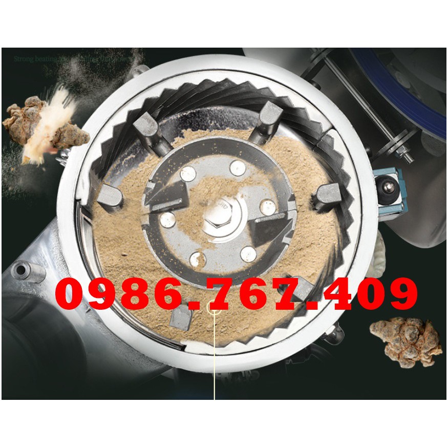 Máy nghiền nấm linh chi, nghiền tam thất thuốc nam thuốc bắc thành bột siêu mịn 6 búa