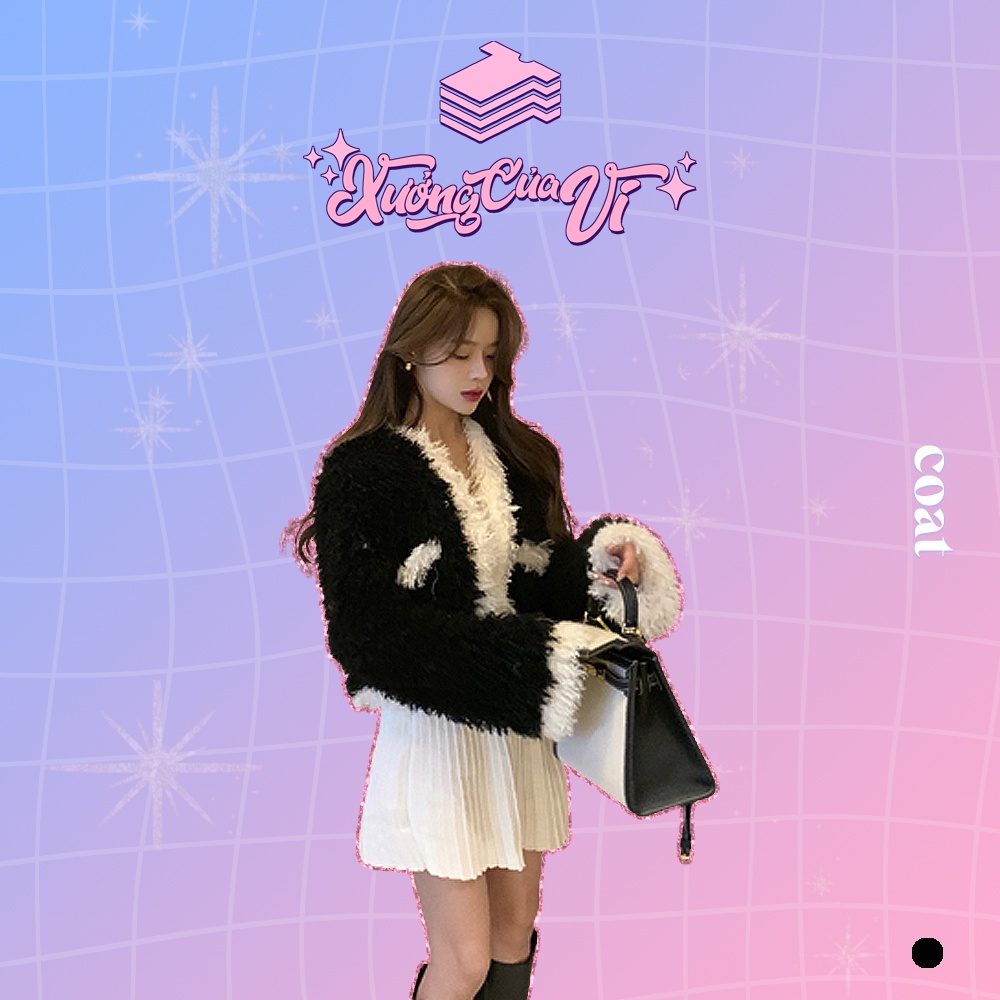 Áo khoác ngắn vải len xù phong cách Hàn Quốc sang chảnh AK012 Xưởng Của Vi