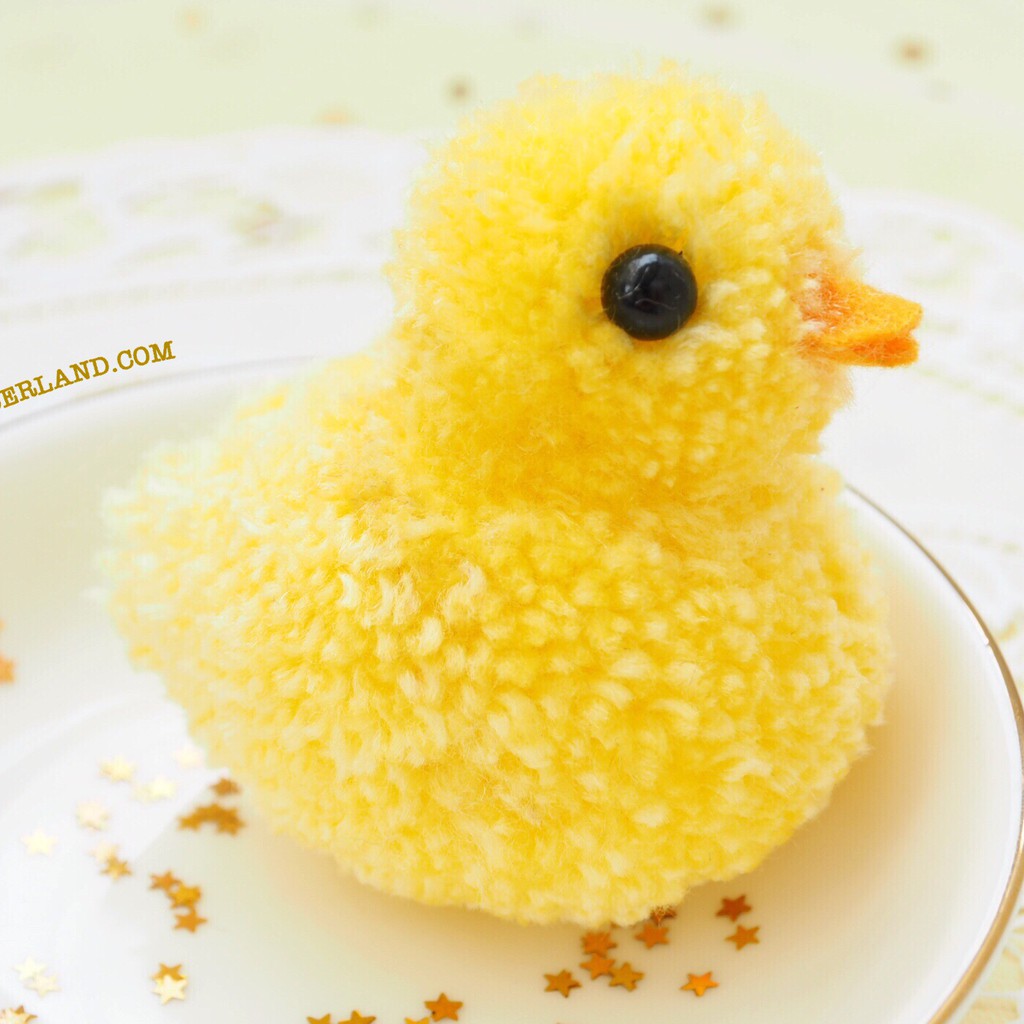 Pompom vịt con - Pompom Duckling - Móc Khóa Handmade