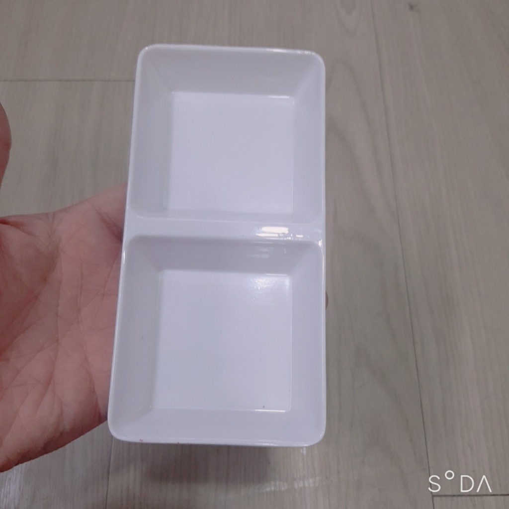Chén chấm 2 ngăn màu Trắng Melamine C 103 hàng Cao cấp - Sang Trọng