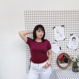 Croptop [Bigsize][Sale xả] thun gân rút dây eo