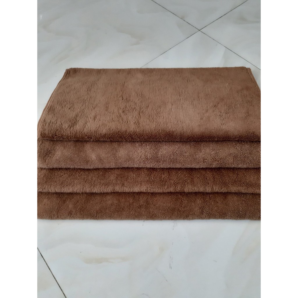 {Sale sập sàn} Thảm lau chân khách sạn 45x65cm 280g màu nâu đất – Trắng