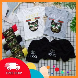 Xả cạn đáy Combo 3b mèo guci cho bé trai, bé gái Linh Fashion
