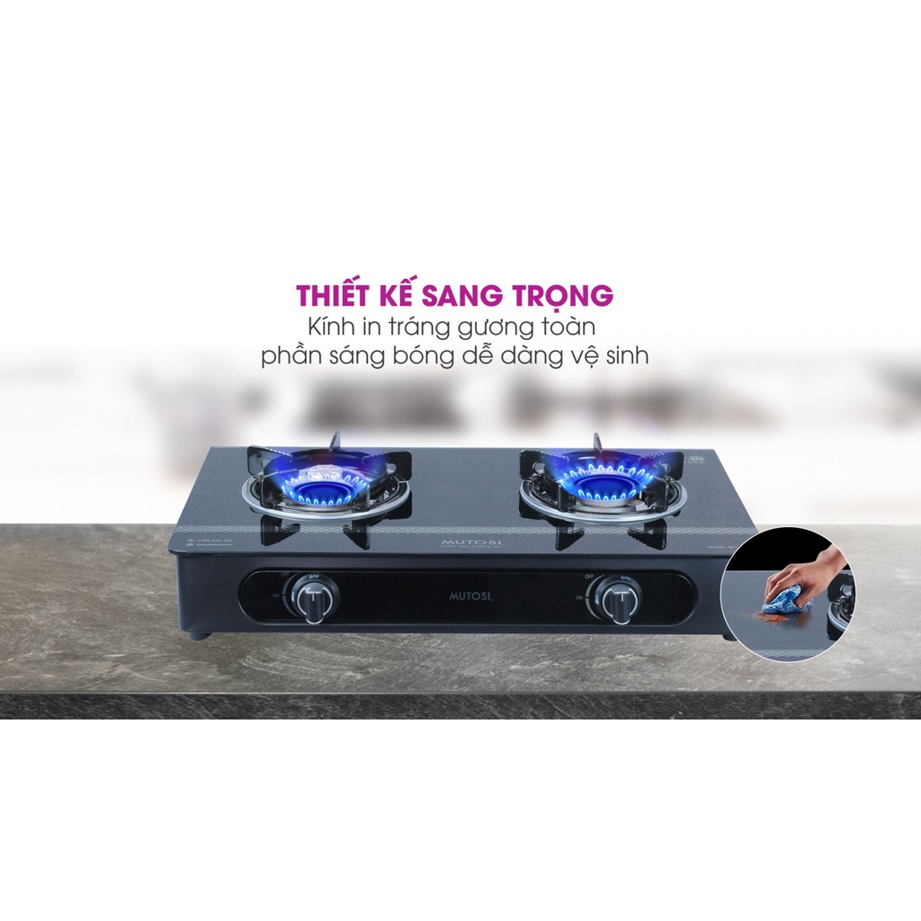 Bếp ga dương Mutosi MG-38B Kính chịu lực nhiệt tốt hàng Nhật Bản chính hãng