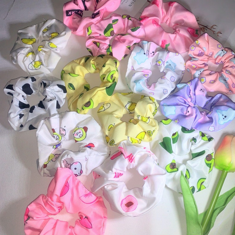 Buộc Tóc Scrunchies  Cột Tóc Hoạt Hình, Trái Cây N14