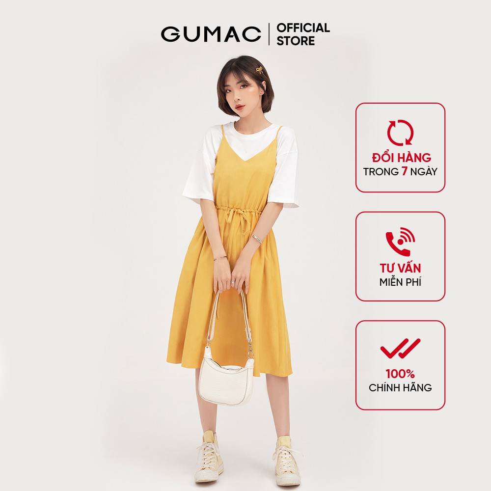 Đầm 2 dây nữ luồn eo GUMAC phong cách hàn quốc, năng động nhiều màu DB422 [Không bao gồm áo thun] | BigBuy360 - bigbuy360.vn