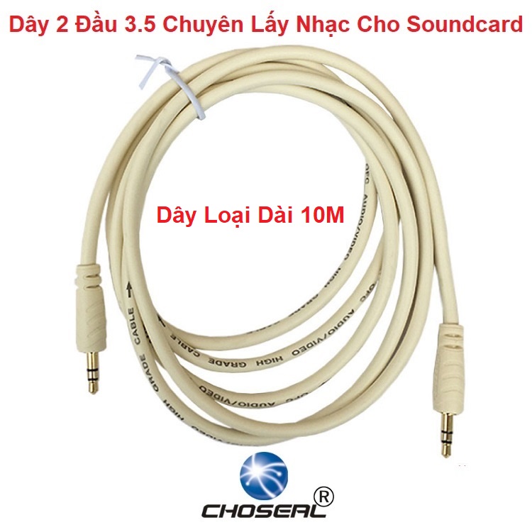 Dây Đầu 3.5 Chính Hãng Choseal, Dùng Lấy Nhạc Từ Tivi, Laptop, PC, Cho Soundcard H9, K9, K108, K10 - Micro C7 - Mic C11