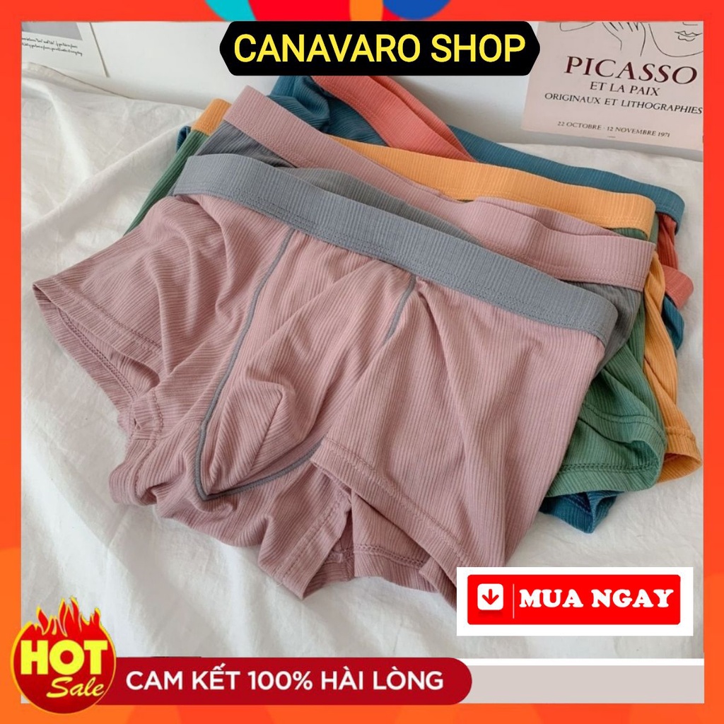 Quần lót nam boxer thun lạnh cao cấp, Quần sịp nam đùi cao cấp, co giãn đa chiều, thoáng khí, mềm mịn CANAVARO SHOP CN38