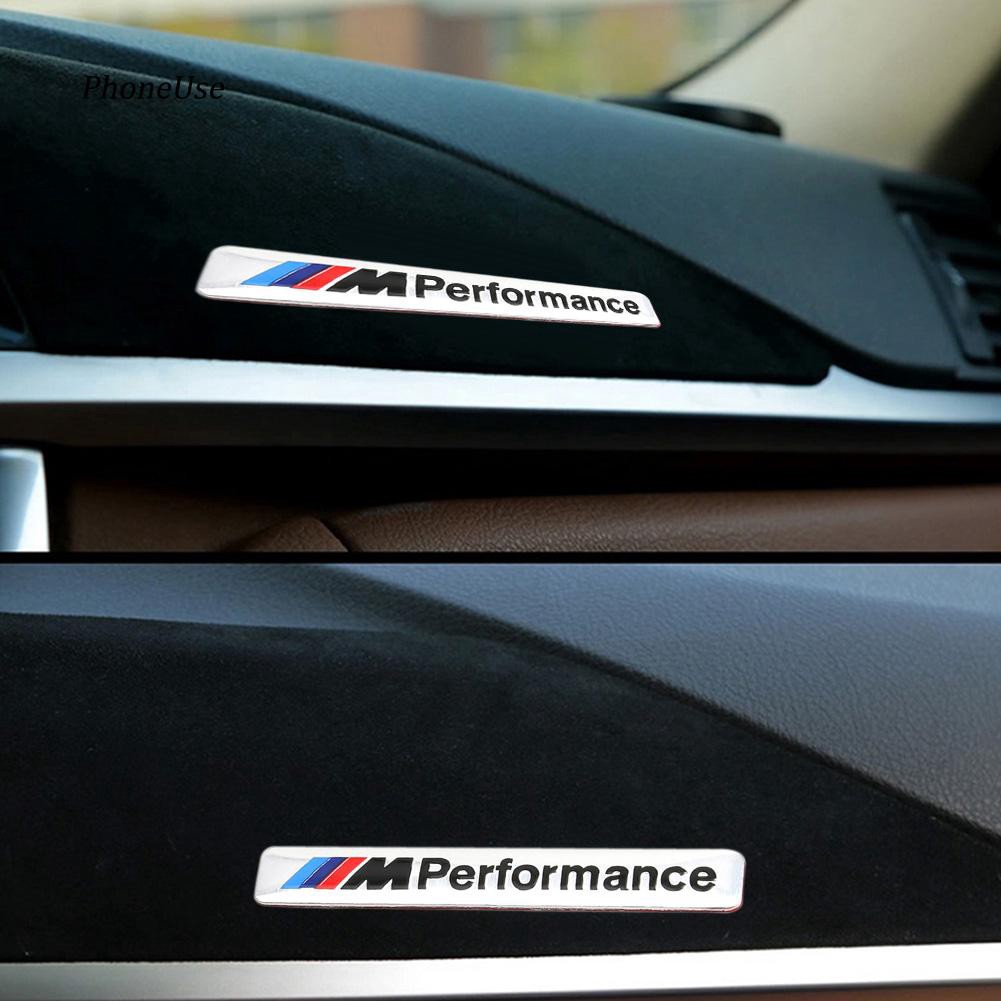 Miếng logo kim loại in chữ M Performance trang trí nội thất xe hơi BMW