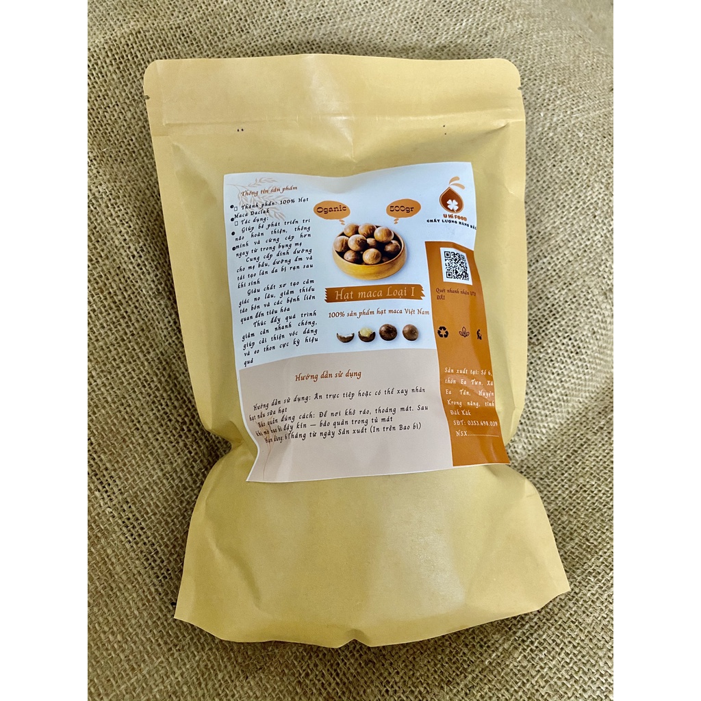 Hạt maca loại 1 - 500gr. Tặng kèm khui hạt. 100% made in Việt Nam