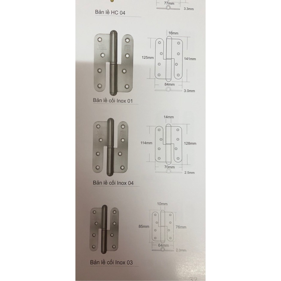 Bản Lề Cối Inox Huy Hoàng