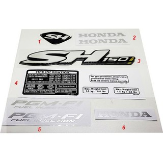 Bộ tem xe sh 150, tem nổi, tem thông số - t004