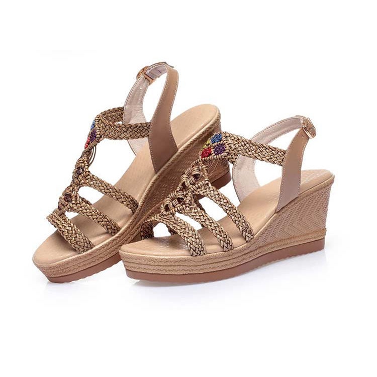 ✨giày sandal đế xuồng dép Giày Sandal Cao Gót Đế Dày  Cách  Thời Trang Đi Biển Hàng Mới Dành Cho Bạn Nữ 6.5CM