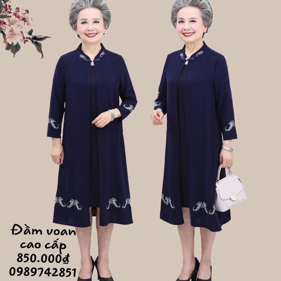 Đầm voan trung niên cao tuổi