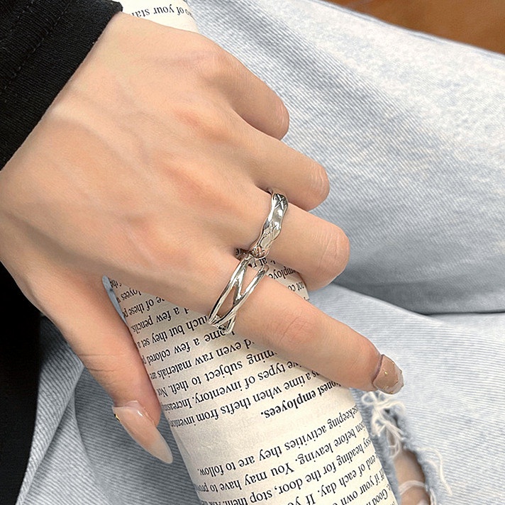 Nhẫn Hai Lớp Đơn Giản Thời Trang Cá Tính Có Thể Điều Chỉnh Dành Cho Nữ