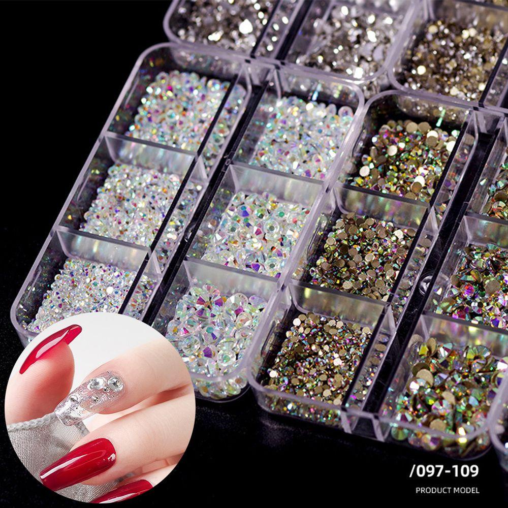 Móng Tay 3D CABEZA|Ly Thủy Tinh Sáng Bóng Cao Cấp Kính|Hộp Phụ Kiện Trang Trí Móng Tay Lấp Lánh