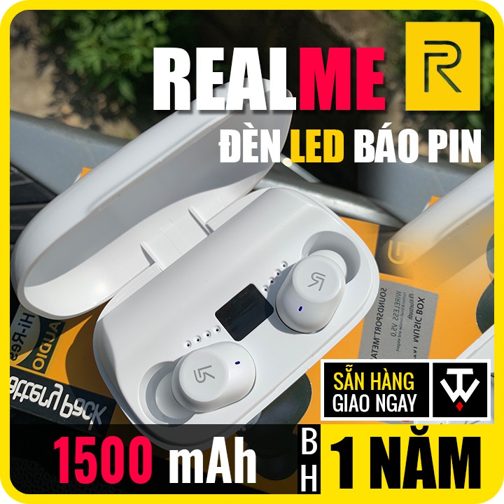 Tai Nghe REALME Pin 1500 mAh, Đèn Báo Led, Sạc Ngược Cho Điện Thoai Như Pin Dự Phòng