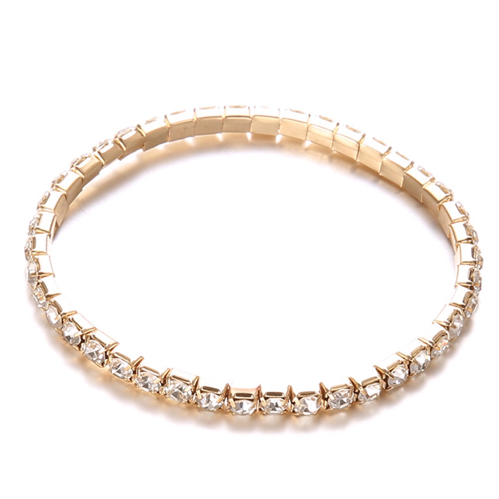 Set 4 vòng tay kim loại đính đá màu thời trang cho nữ