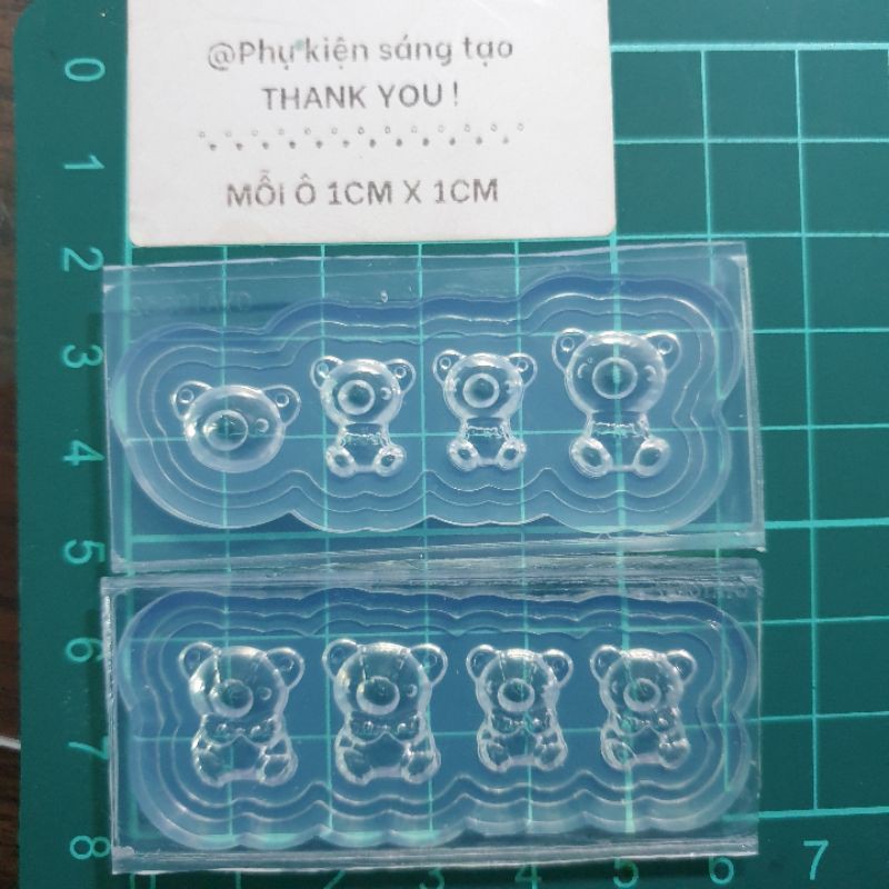 Khuôn nail - keycap resin hình gấu dễ thương