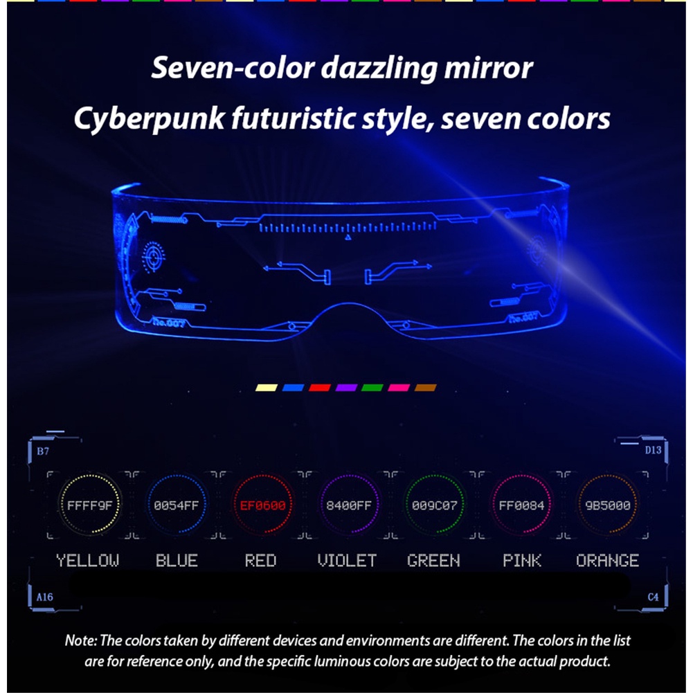 Kính đeo mắt có đèn LED nhấp nháy thời trang 2019