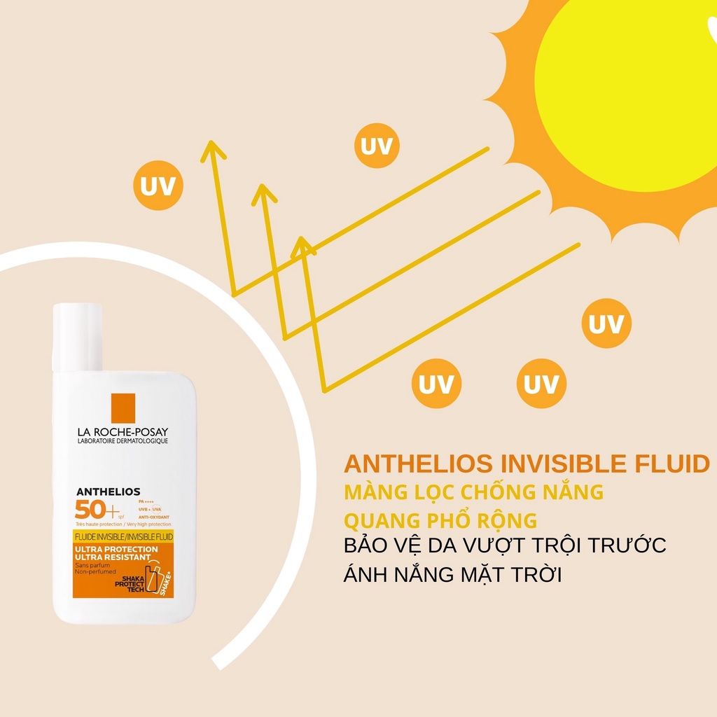 Kem chống nắng La Roche-Posay Anthelios Invisible Fluid SPF 50+ 50ml - White Store