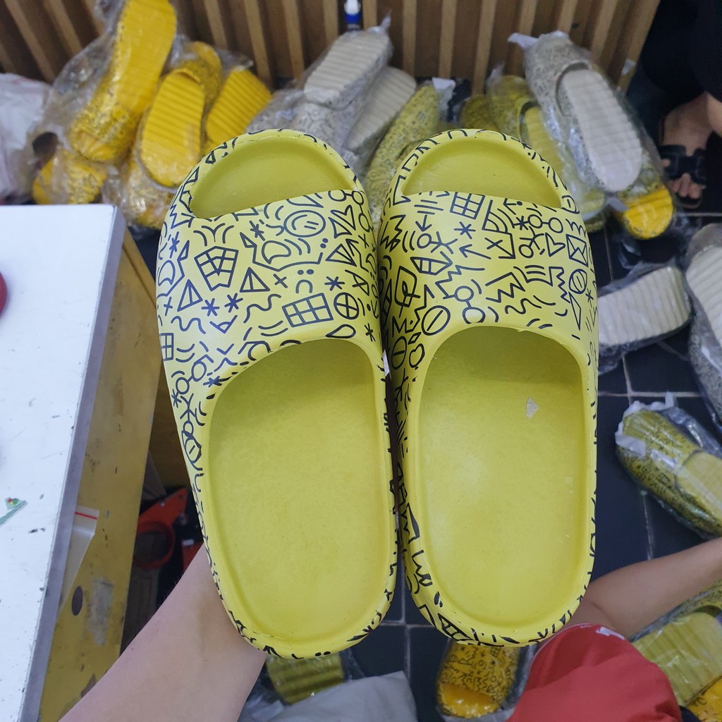 Dép bánh mÌ quai ngang GRAFFITI size nữ siêu bền mã ks264