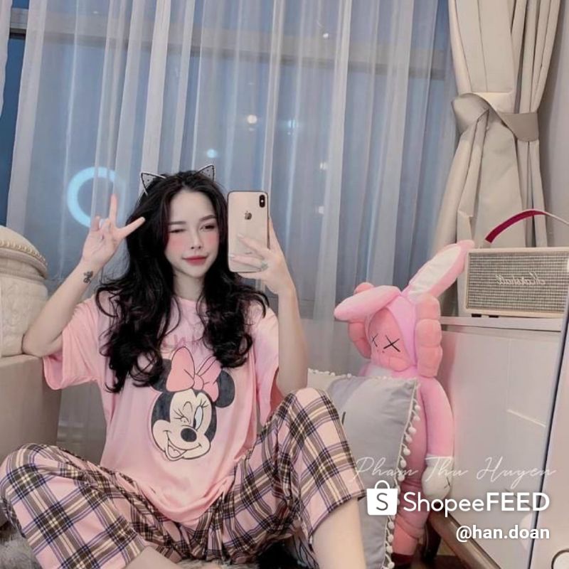 BỘ THUN QC MẶC NHÀ TAY NGẮN QUẦN DÀI HOẠT HÌNH