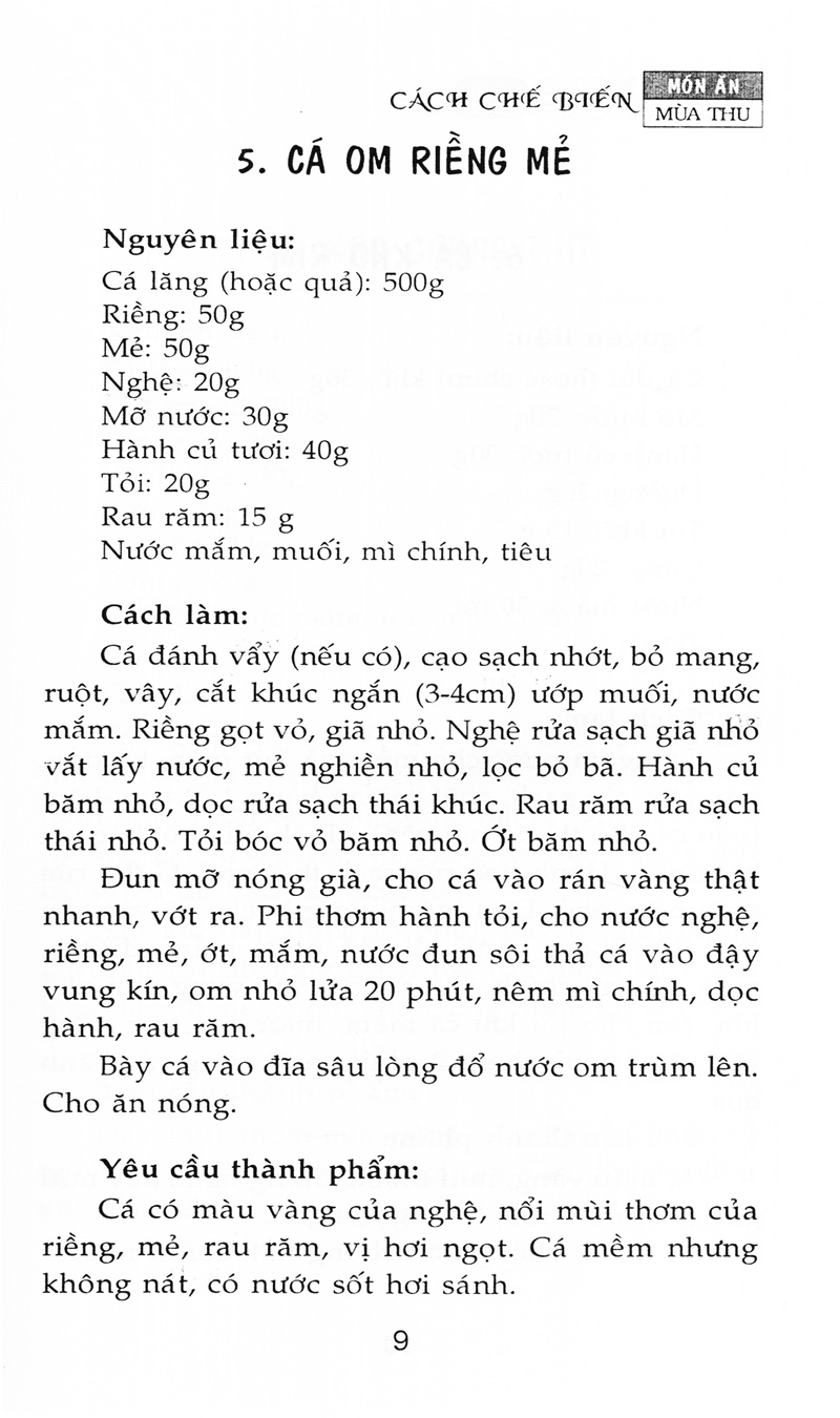 Sách Món Ăn Mùa Thu (Tái Bản)