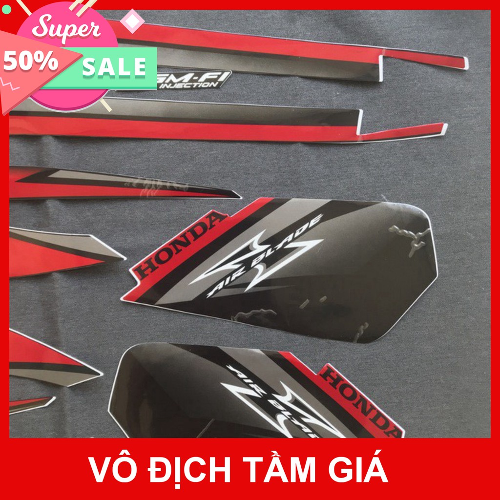 NGUYÊN BỘ TEM DÁN XE HONDA AIRBLADE THÁI 2010 3 LỚP MÀU ĐỎ