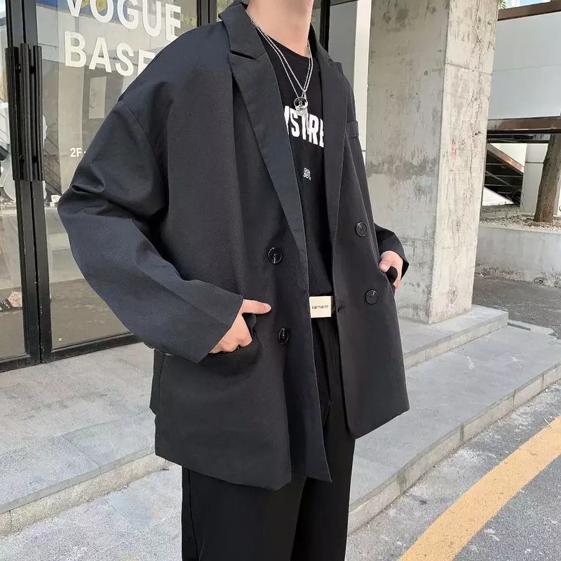 Áo Khoác Blazer trơn t-a-n  Phong Cách Hàn quốc AV08  thời trang unisex màu đen