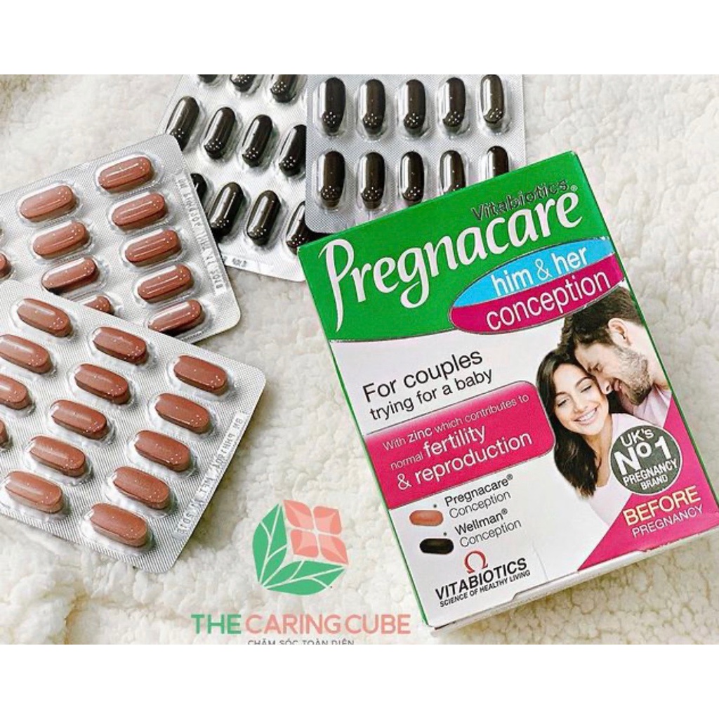 Viên uống vitamin Pregnacare cho nam và nữ tăng khả năng thụ thai 60 viên - The Caring Cube